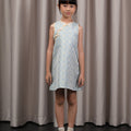 The Huā Collection Girl Sleeveless Cheongsam in 韵 Cadence Jacquard Soft Blue - Umbi