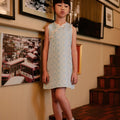 The Huā Collection Girl Sleeveless Cheongsam in 韵 Cadence Jacquard Soft Blue - Umbi