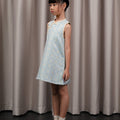 The Huā Collection Girl Sleeveless Cheongsam in 韵 Cadence Jacquard Soft Blue - Umbi
