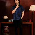 The Huā Collection Men Holiday Shirt in 韵 Cadence Bamboo Navy - Umbi
