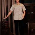 The Huā Collection Men Holiday Shirt in 韵 Cadence Bamboo Sand - Umbi