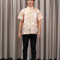 The Huā Collection Men Short Sleeves Samfu in 蕊 Blossom Jacquard Gold - Umbi