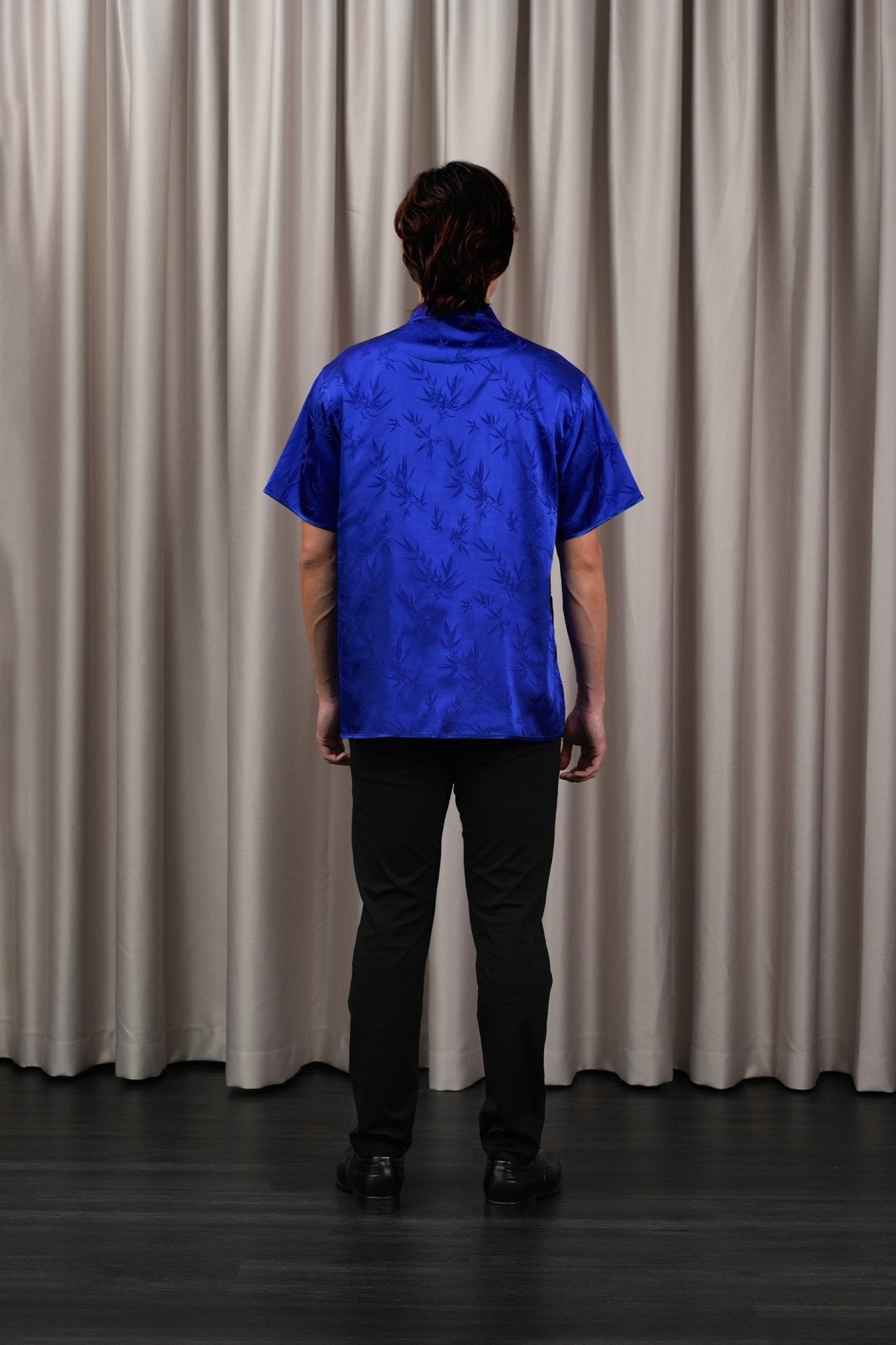 The Huā Collection Men Short Sleeves Samfu in 韵 Cadence Bamboo Blue - Umbi
