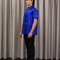 The Huā Collection Men Short Sleeves Samfu in 韵 Cadence Bamboo Blue - Umbi