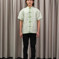 The Huā Collection Men Short Sleeves Samfu in 韵 Cadence Jacquard Green - Umbi