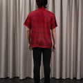 The Huā Collection Men Short Sleeves Samfu in 韵 Cadence Jacquard Maroon - Umbi