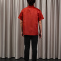 The Huā Collection Men Short Sleeves Samfu in 韵 Cadence Jacquard Red - Umbi