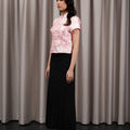 The Huā Collection Women Classic Oriental Blouse in 蕊 Blossom Jacquard Pink - Umbi