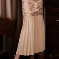 The Huā Collection Women Detachable Pleated Skirt in 蕊 Blossom Jacquard Gold - Umbi