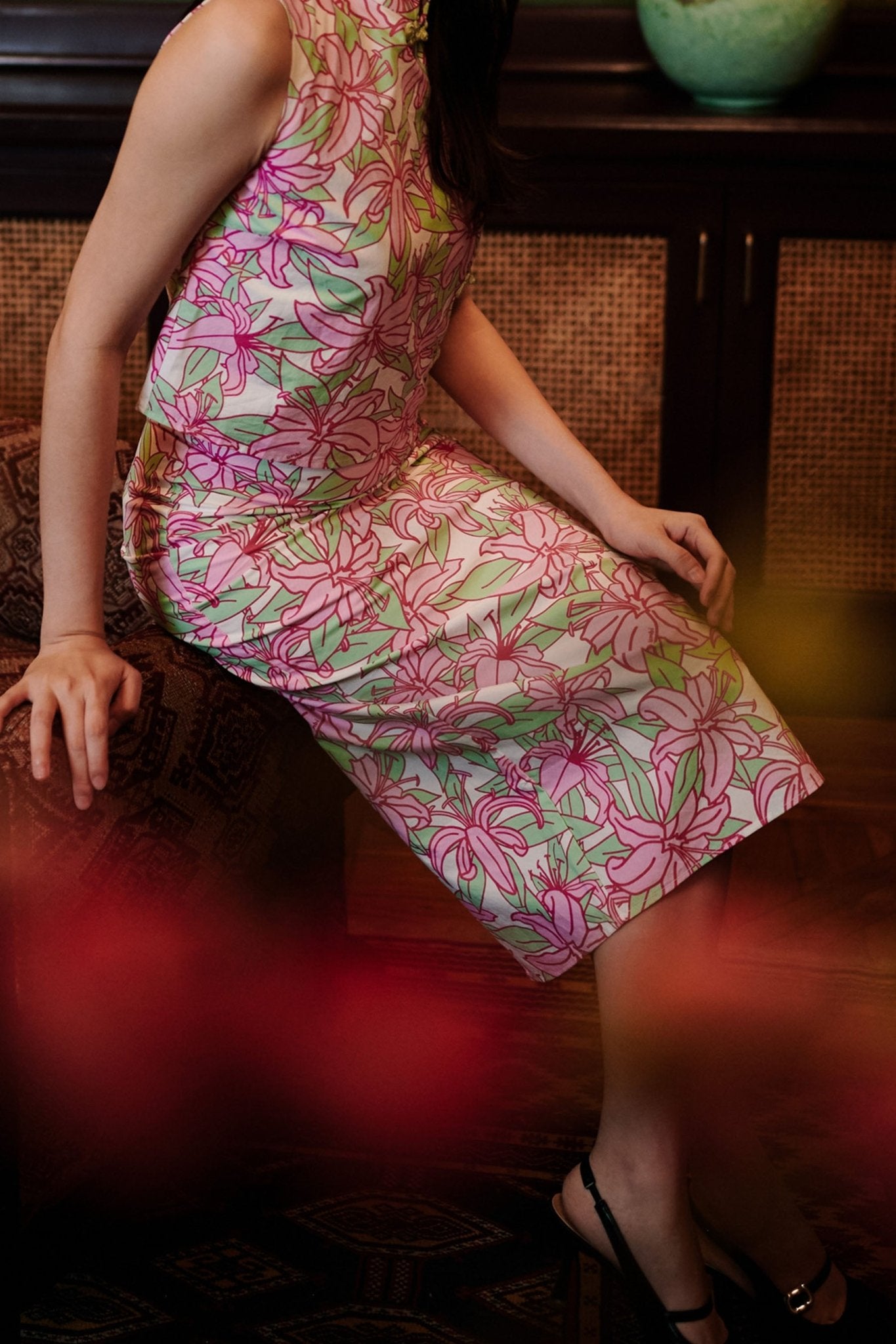 The Huā Collection Women Fitted Skirt in 熙 Luna Lily - Umbi