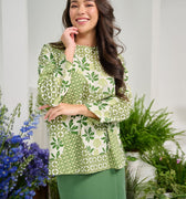 The Musim Collection Women Boxy Top Borneo Print - Umbi