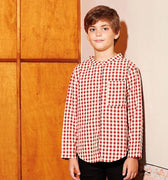 The Nostalgia Button Shirt Checked Red - Umbi