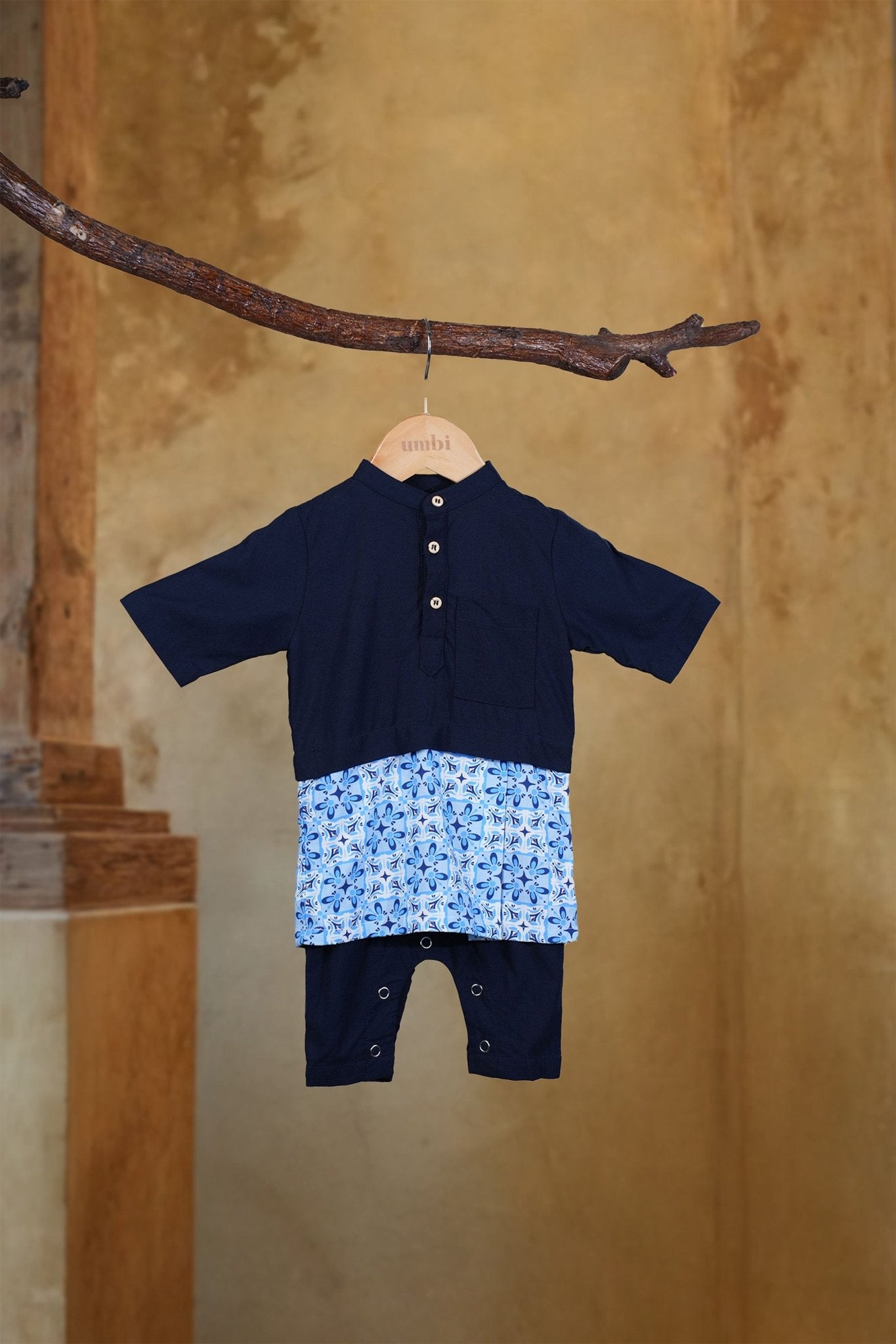 The Nusantara Collection Baby Baju Melayu 3-in-1 Navy Blue – Umbi