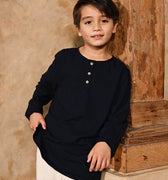The Nusantara Collection Boy Long Sleeve Kurta Navy Blue - Umbi