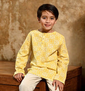 The Nusantara Collection Boy Long Sleeve Kurta Sinar Print - Umbi