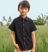 The Nusantara Collection Boy Sunday Shirt Checked Black - Umbi