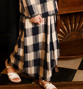 The Nusantara Collection Girl Instant Pareo Skirt Checked Navy - Umbi