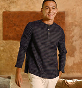 The Nusantara Collection Men Long Sleeve Kurta Checked Black - Umbi