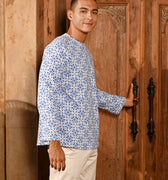 The Nusantara Collection Men Long Sleeve Kurta Siang Print - Umbi