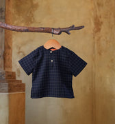 The Nusantara Collection Unisex Baby Top Checked Black - Umbi