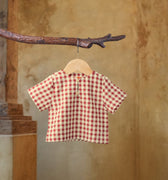 The Nusantara Collection Unisex Baby Top Checked Red - Umbi
