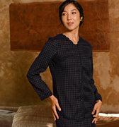 The Nusantara Collection Women Kebaya Top with Embroidery Checked Black - Umbi