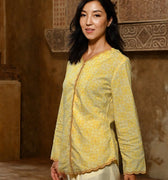 The Nusantara Collection Women Kebaya Top with Embroidery Sinar Print - Umbi