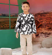The Oasis Boy Kurta Shadow Print - Umbi