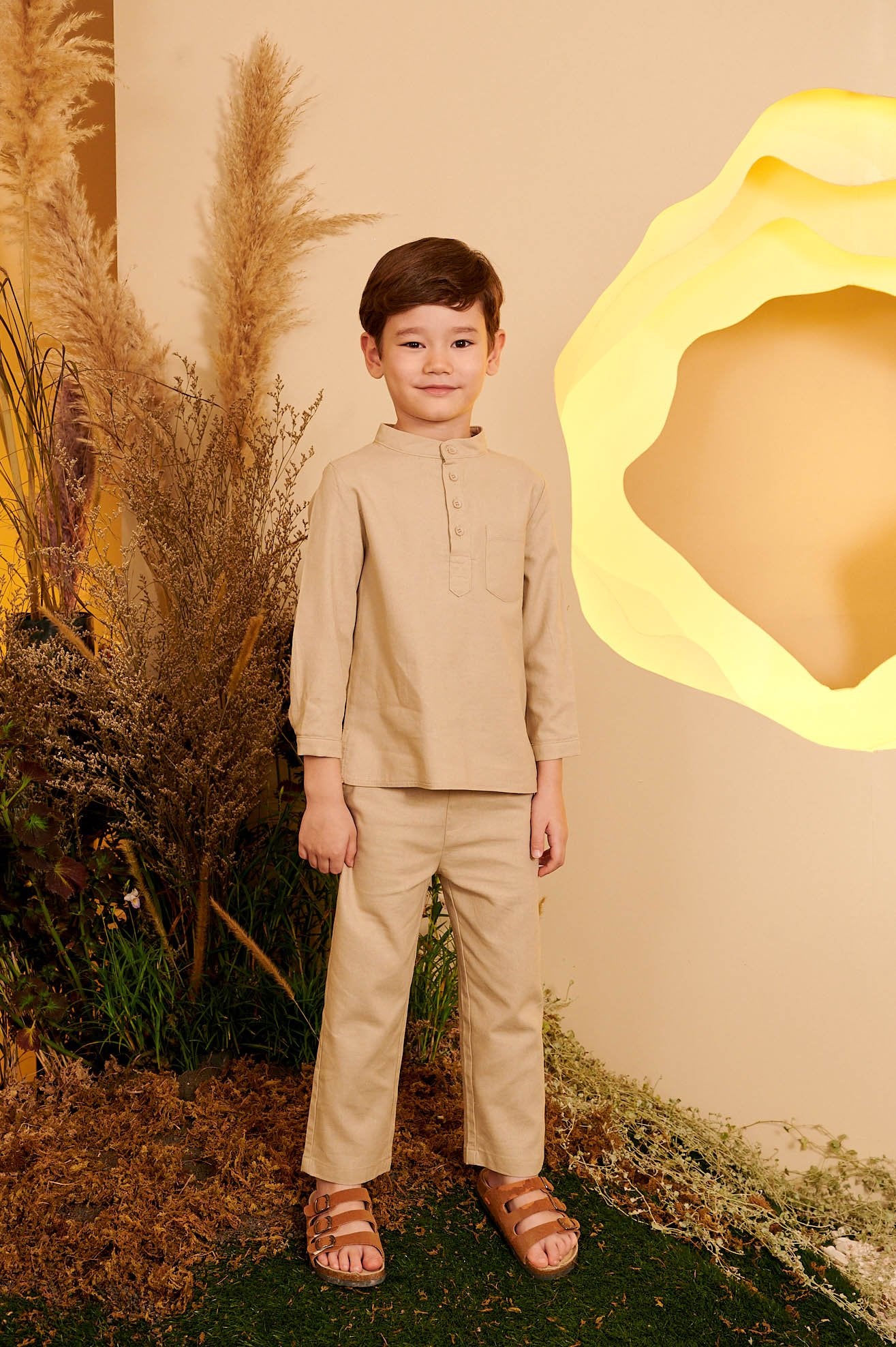 The Secret Garden Boy Baju Melayu Set Sand - Umbi