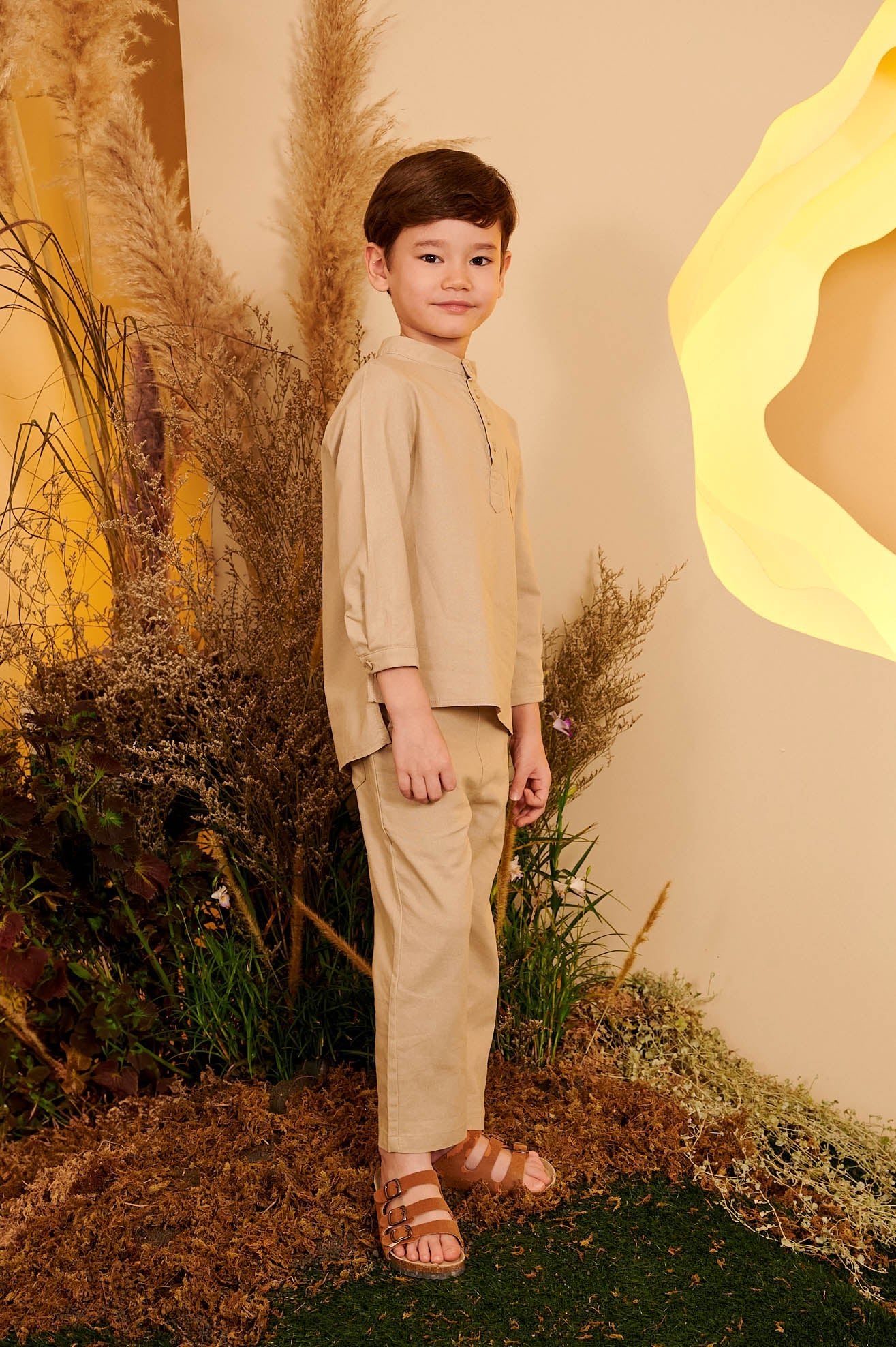 The Secret Garden Boy Baju Melayu Set Sand - Umbi
