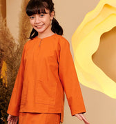 The Secret Garden Girl Kurung Top Orange - Umbi