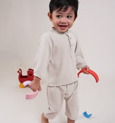 The Warisan Raya Baby Baju Melayu Set White - Umbi