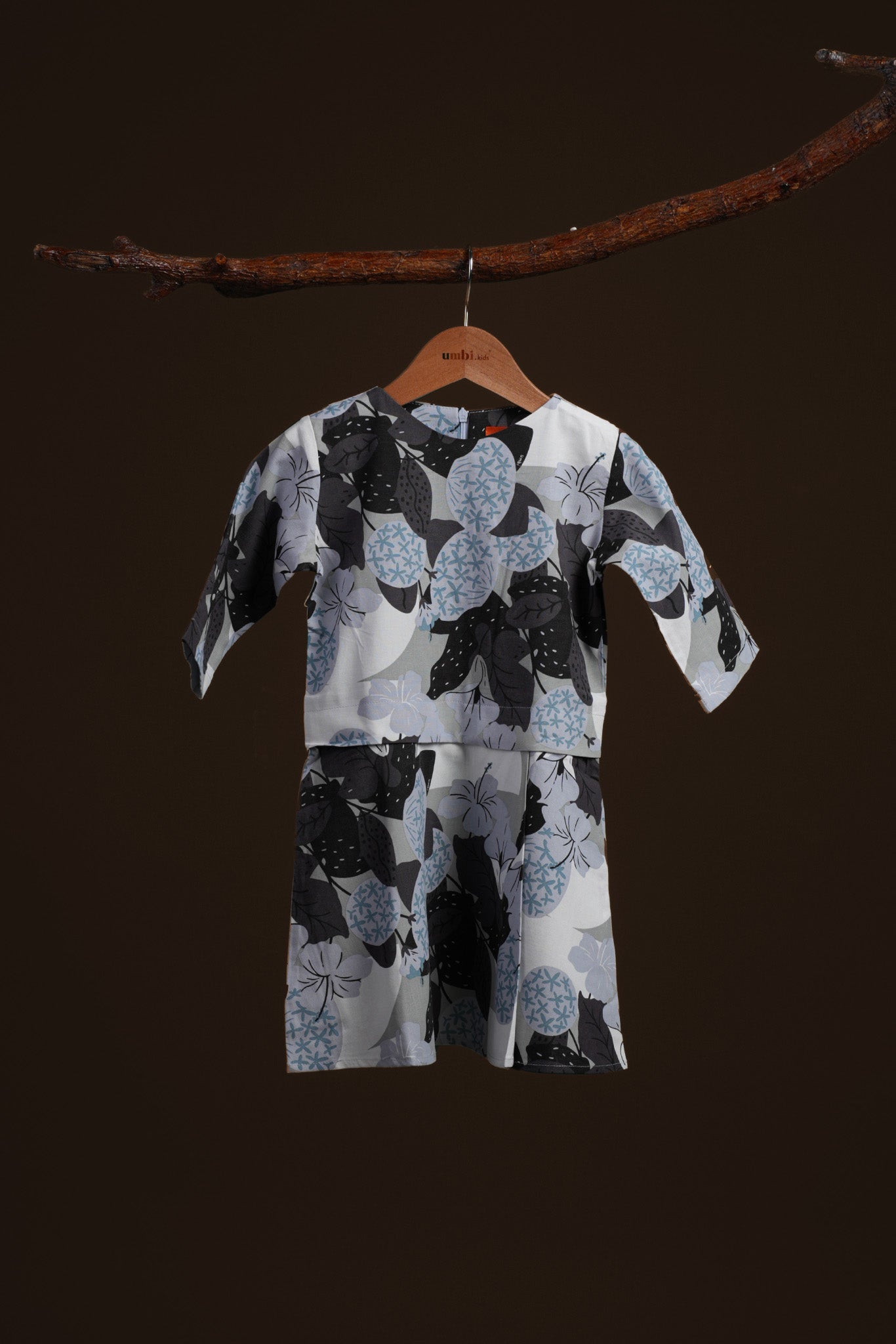 The Warisan Raya Baby Kurung Dress Bunga Raya Print - Umbi