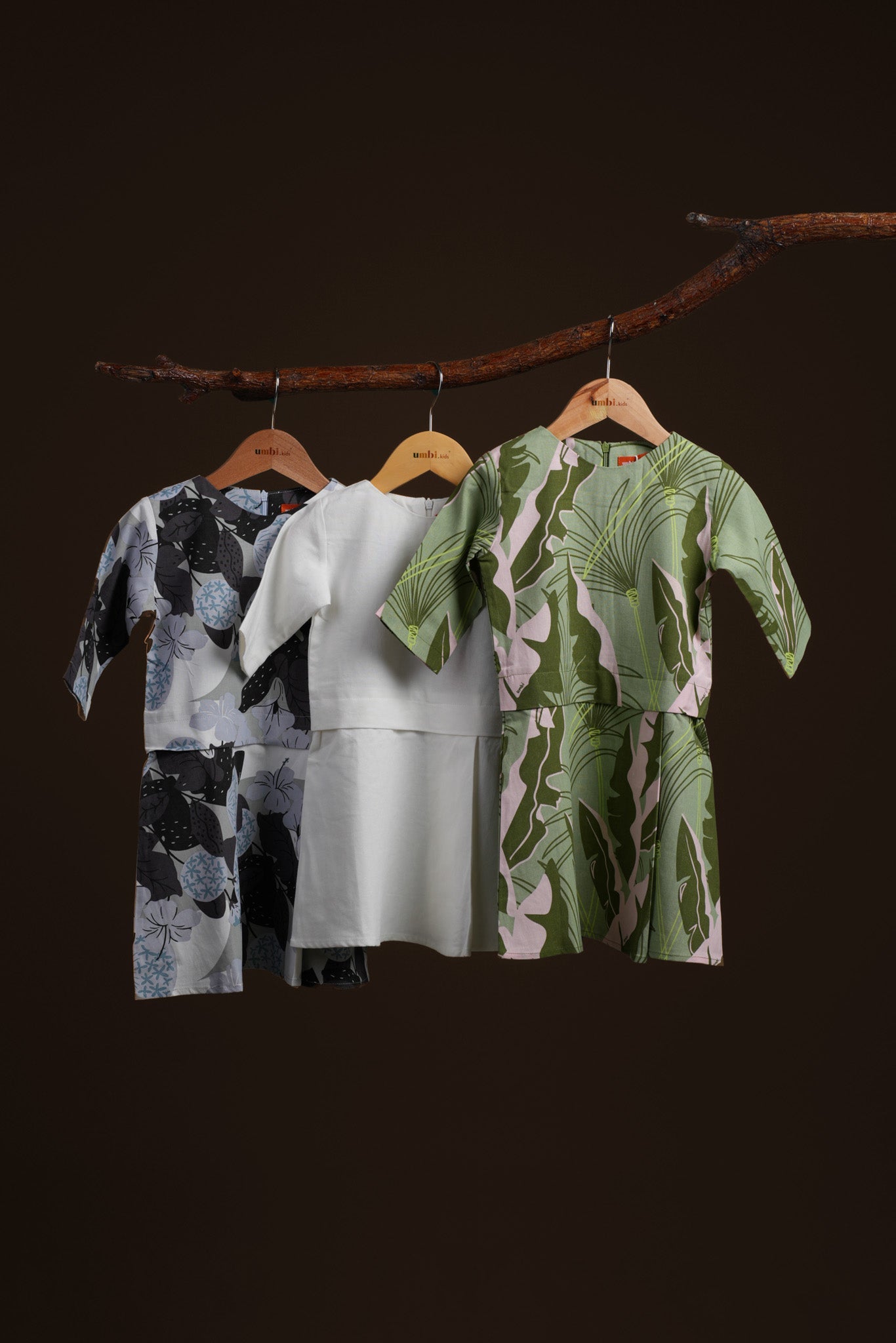 The Warisan Raya Baby Kurung Dress Bunga Raya Print - Umbi