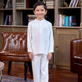 The Warisan Raya Boy Baju Melayu Set White - Umbi