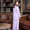 The Warisan Raya Girl Fitted Kurung Set Checked Lilac - Umbi