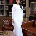 The Warisan Raya Women Fitted Kurung Set Checked White - Umbi