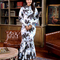 The Warisan Raya Women Jasmine Kurung Set Bunga Raya Print - Umbi