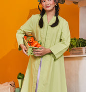 At The Market Collection Women Long Kebaya Blouse Lime Green - Umbi