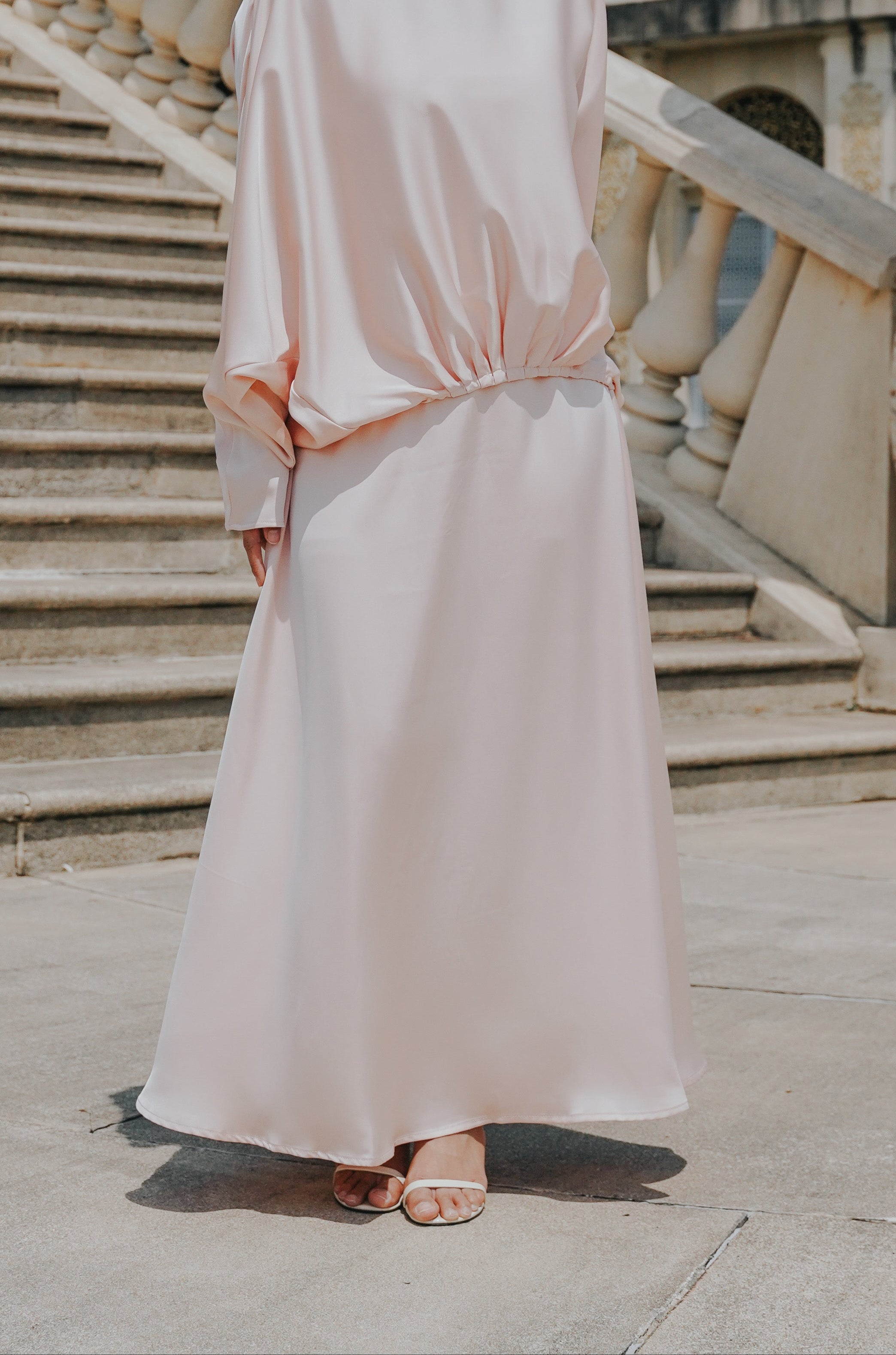 The City Breeze Pt.2 Women Satin A-Line Skirt Peach Pink