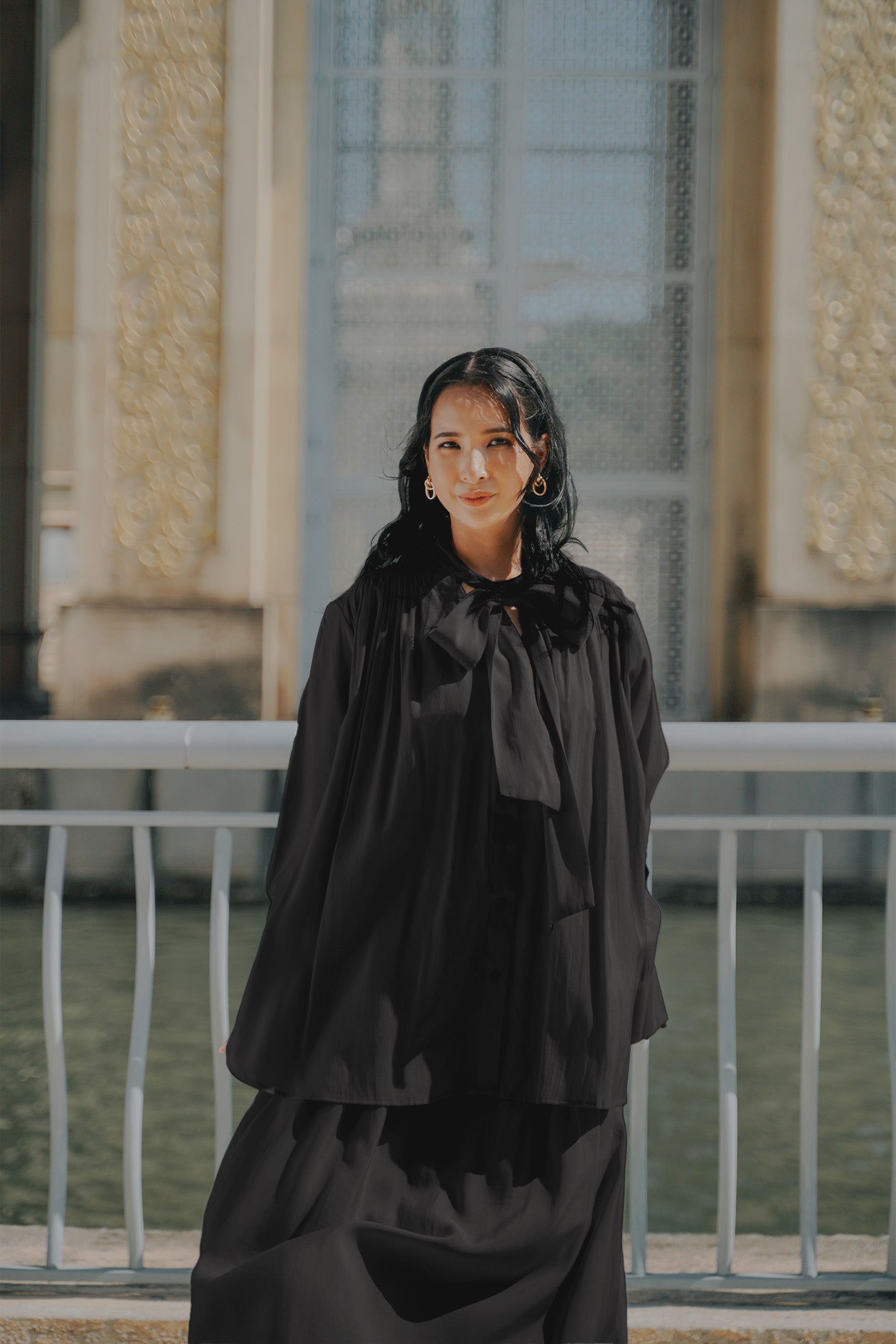 The City Breeze Pt.2 Women Ribbon Blouse Black