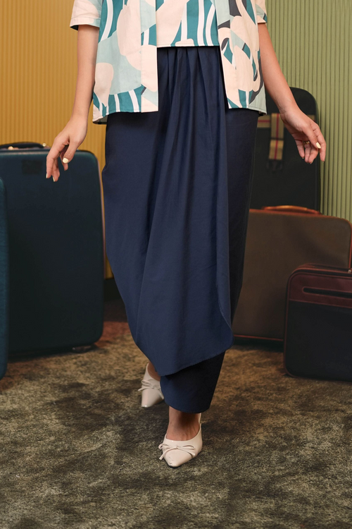 The Early Check-in Collection Women Instant Wrap Skirt in Midnight Blue