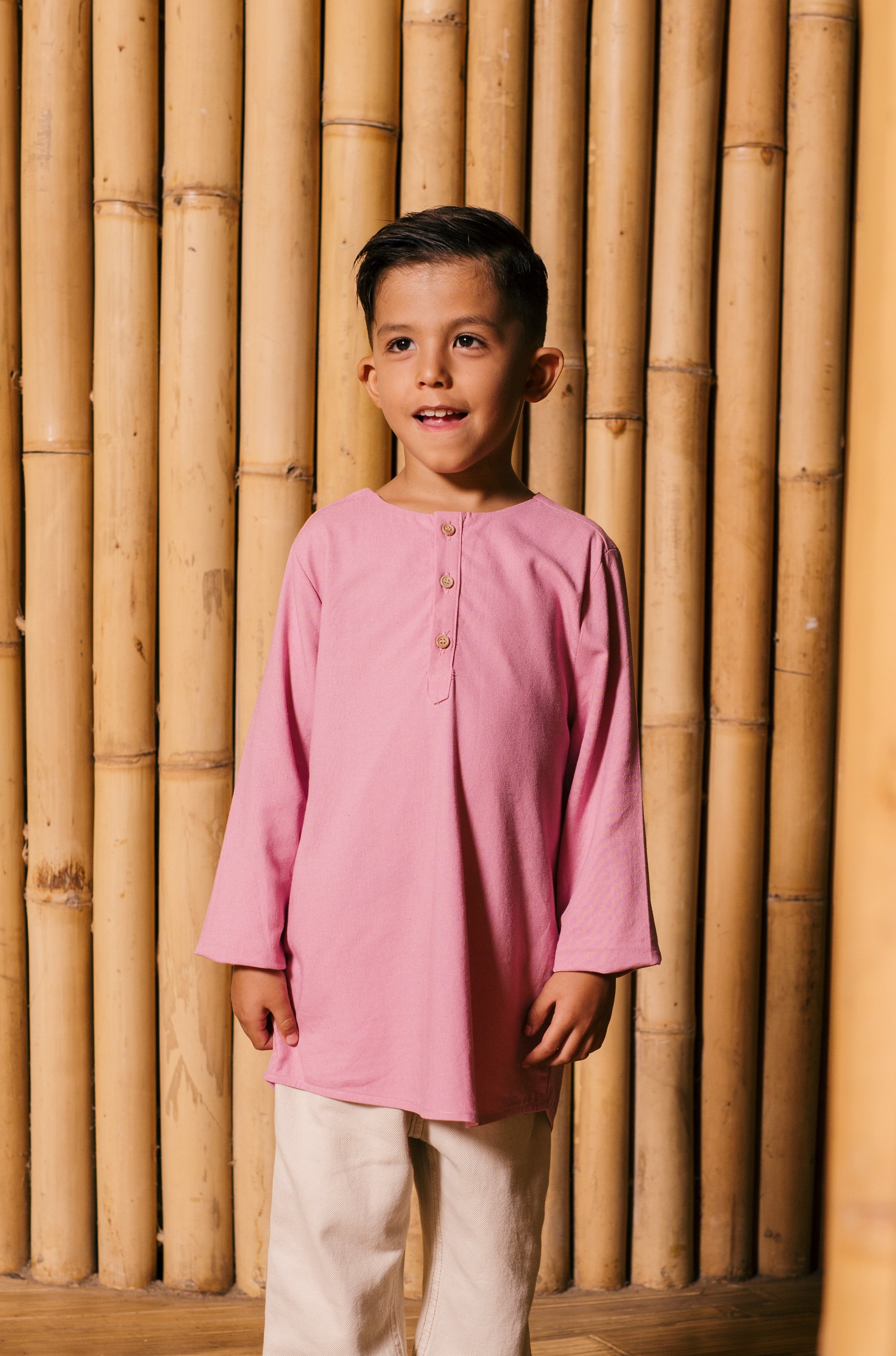 The Embun Collection Boy Kurta in Lavender Pink