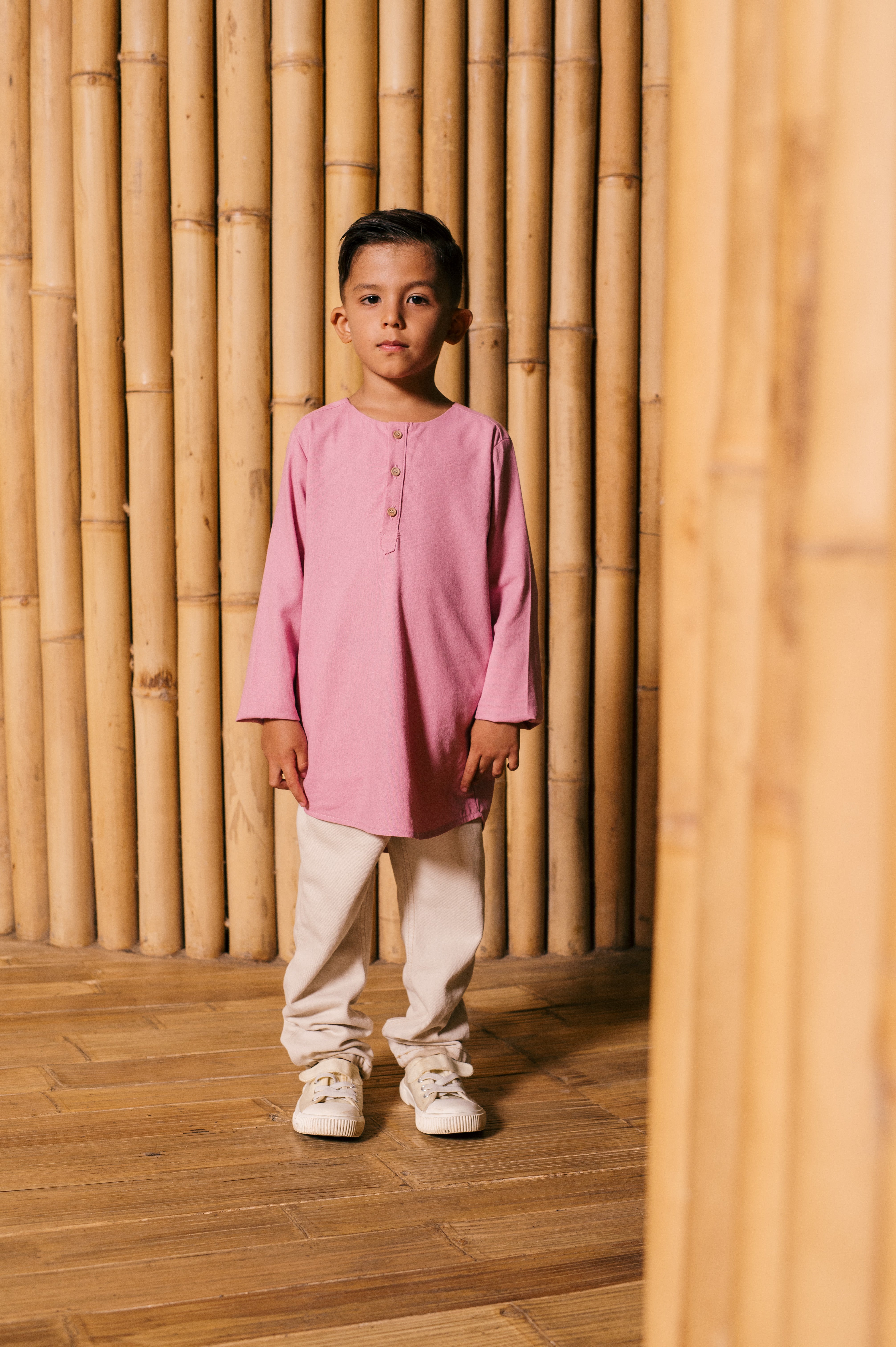 The Embun Collection Boy Kurta in Lavender Pink