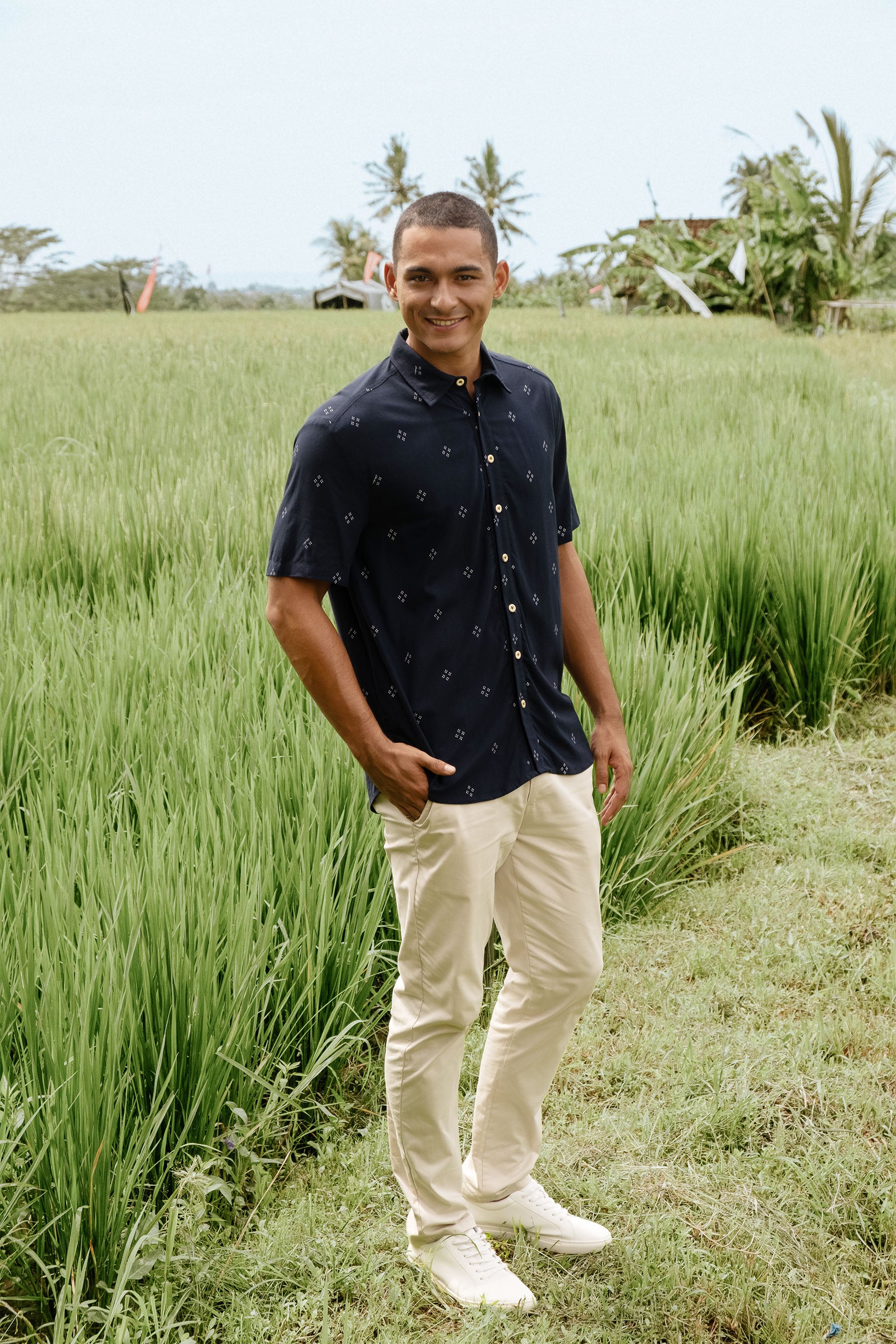 The Nusantara Collection Men Men Holiday Shirt Malam Print