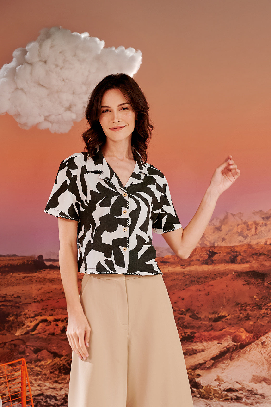 The Oasis Women Casual Blouse Shadow Print