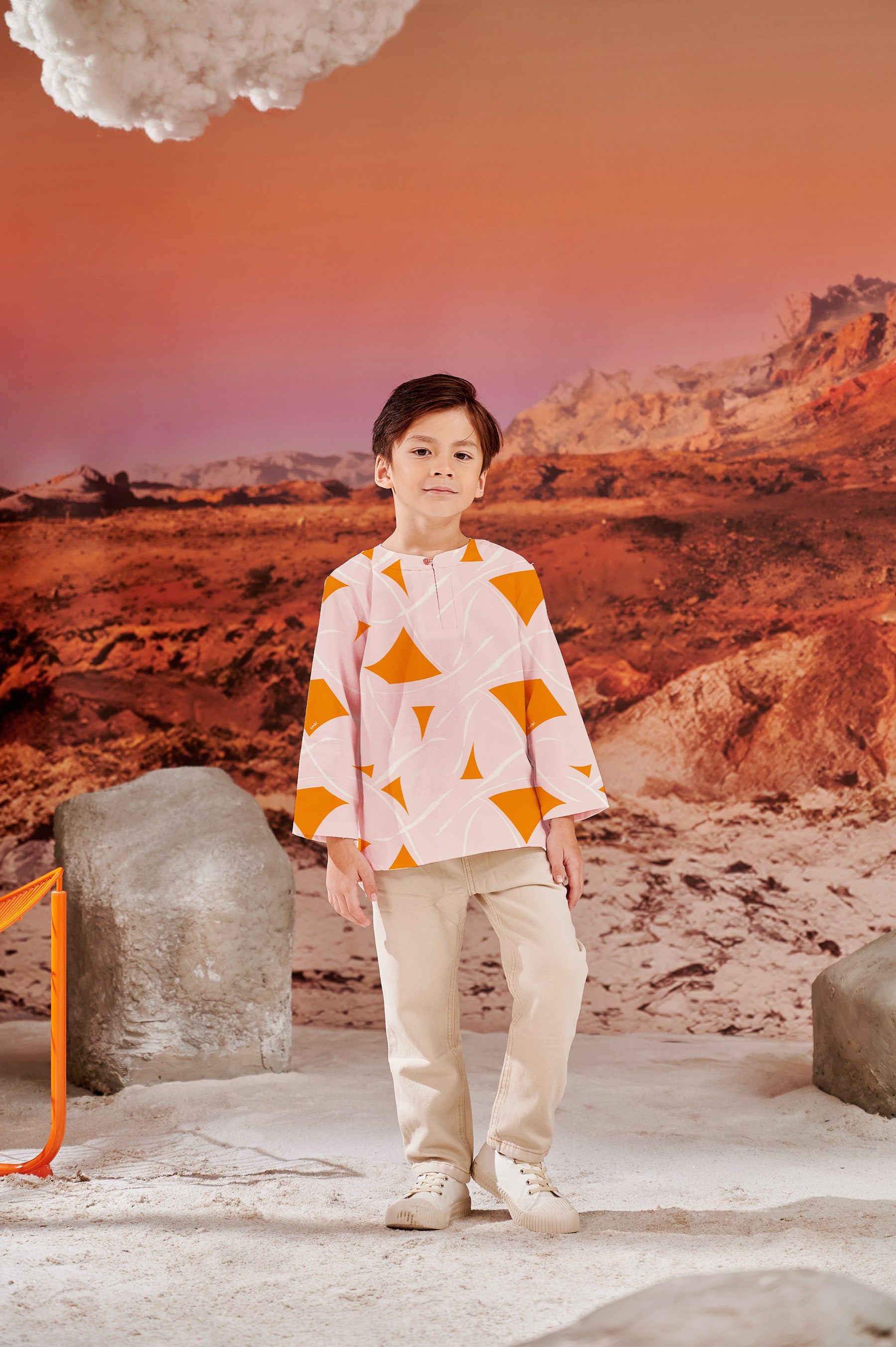 The Oasis Boy Kurta Desert Print