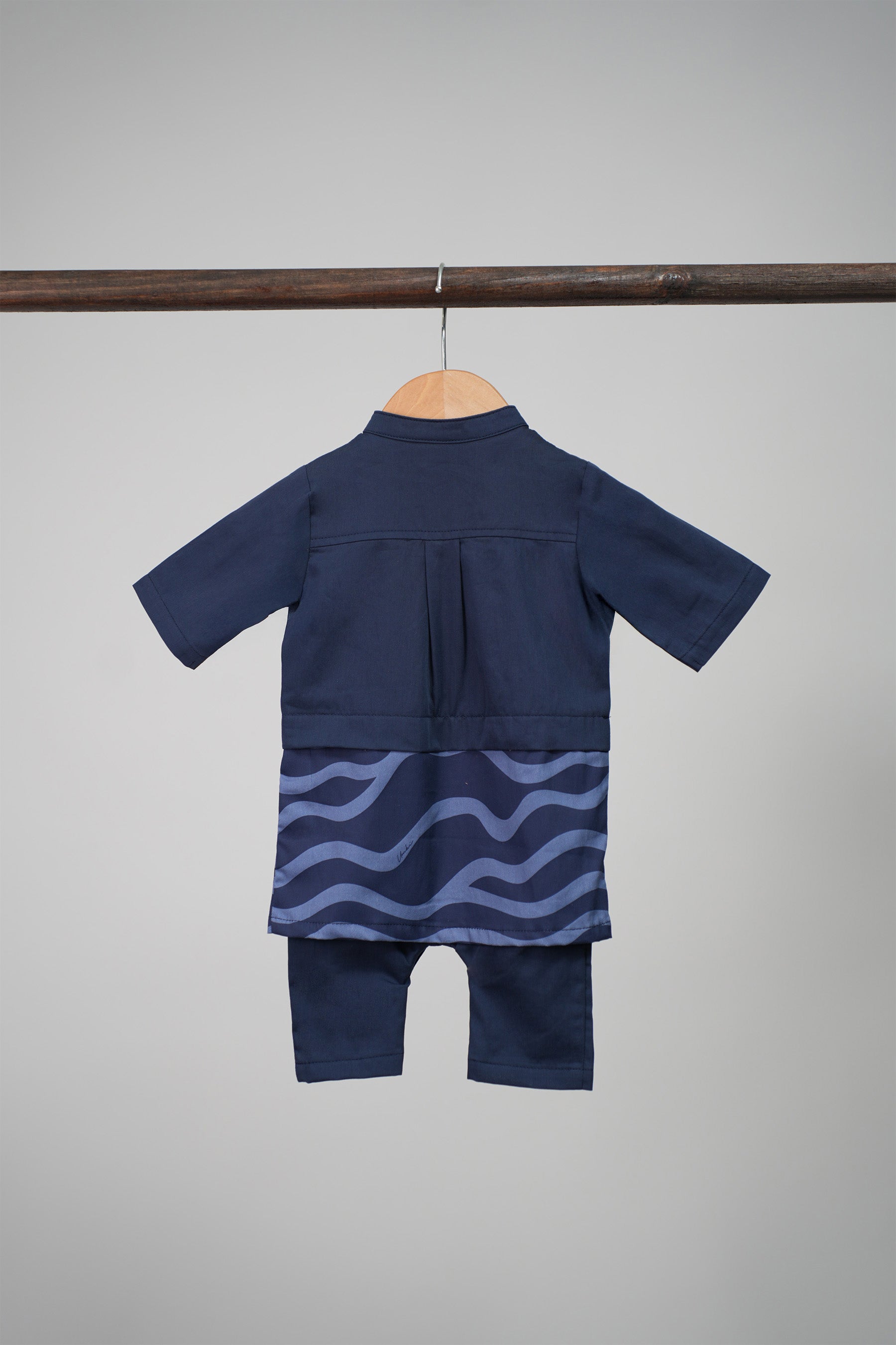The Early Check-in Collection Baby Boy Baju Melayu 3-in-1 in Ombak Print