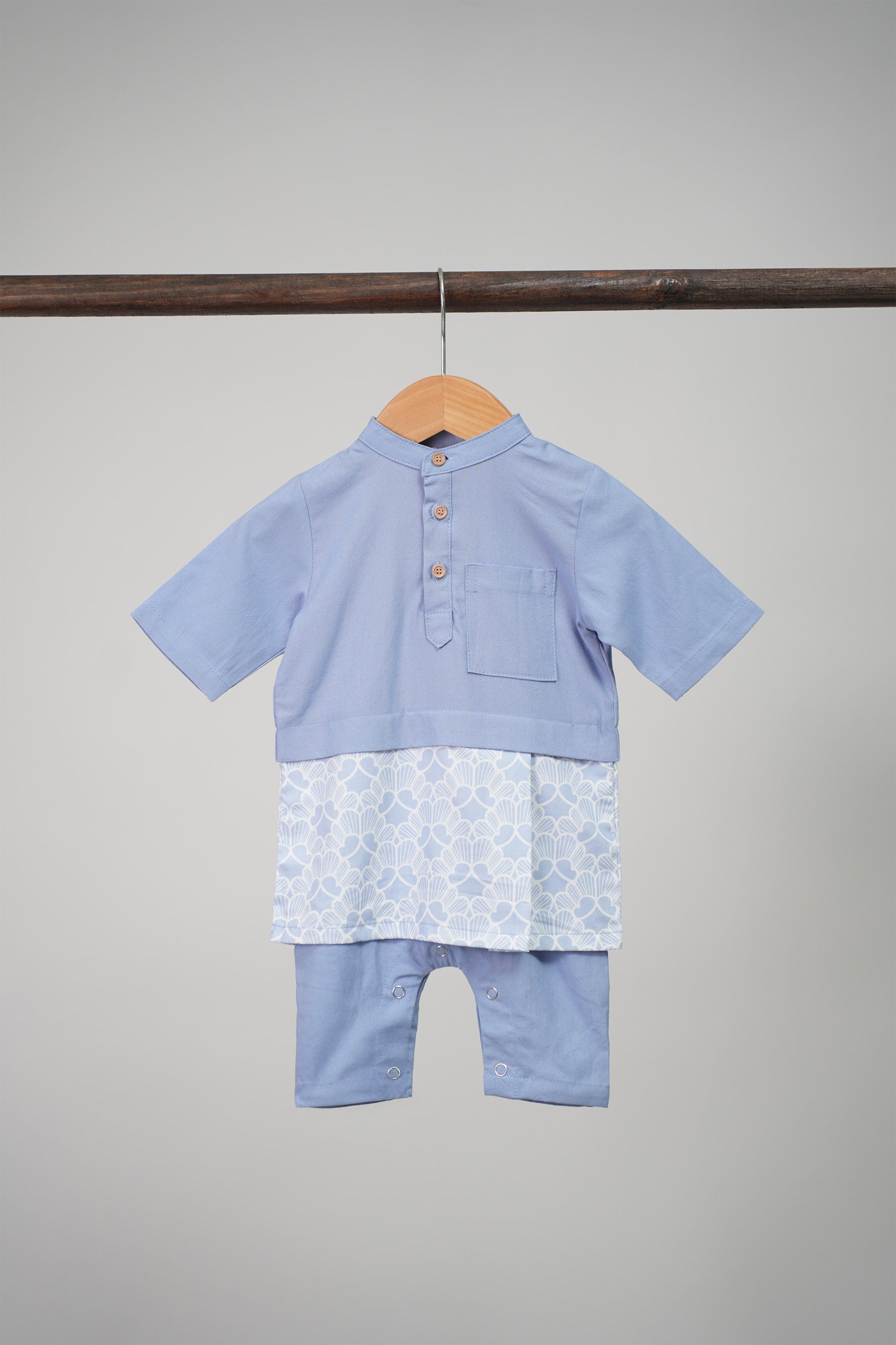 The Early Check-in Collection Baby Boy Baju Melayu 3-in-1 in Snowflake Print