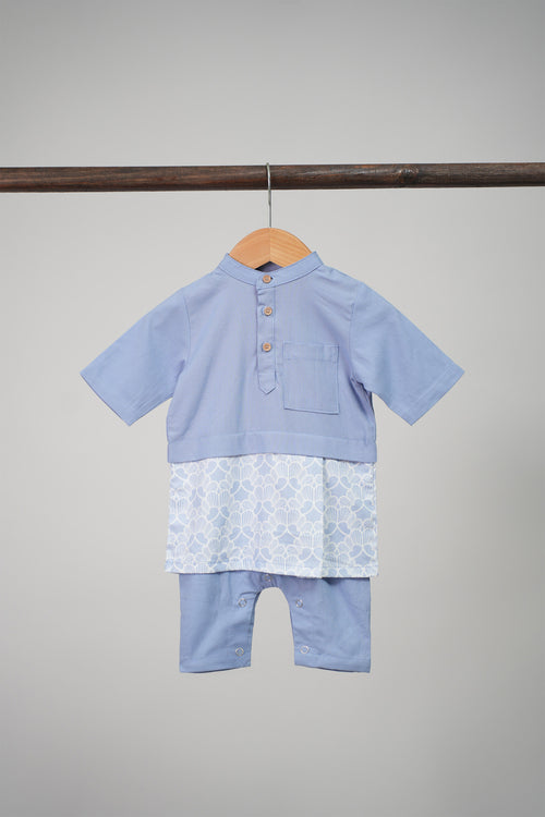 The Early Check-in Collection Baby Boy Baju Melayu 3-in-1 in Snowflake Print